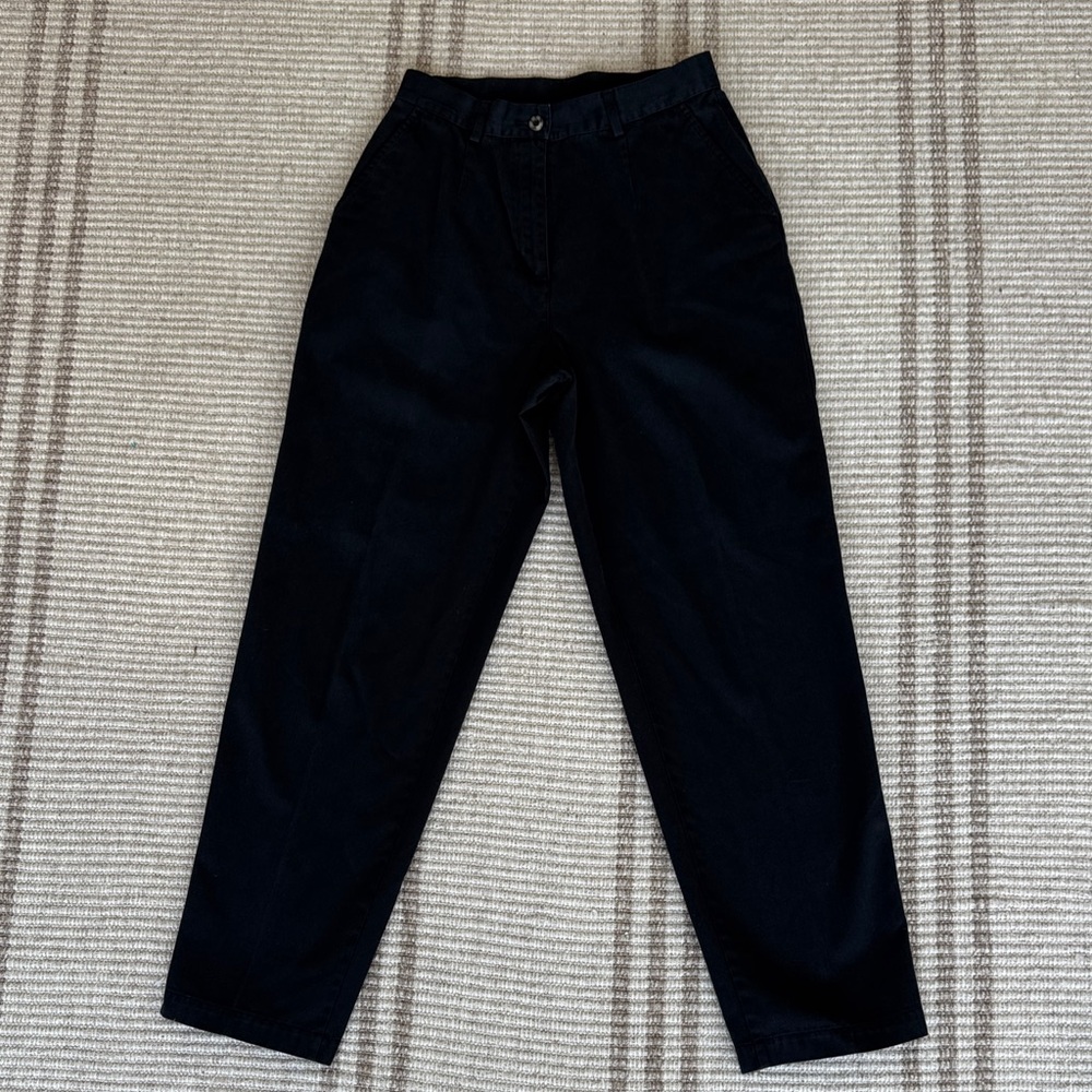 L.L. Bean Women’s Black Pleated Straight Leg Trouser